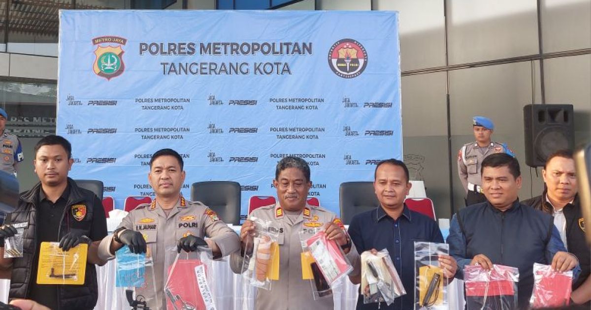 Polres Metro Tangerang Kota Mengungkap 52 Kasus Kejahatan Jalanan, 36 Tersangka Diamankan