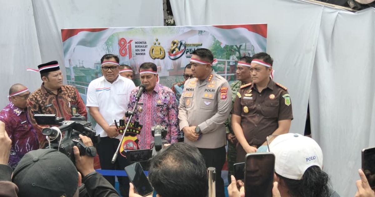 Kapolresta Tangerang Resmikan Jembatan Merah Putih Presisi di Desa Pangadegan Kecamatan Pasar Kemis Kabupaten Tangerang