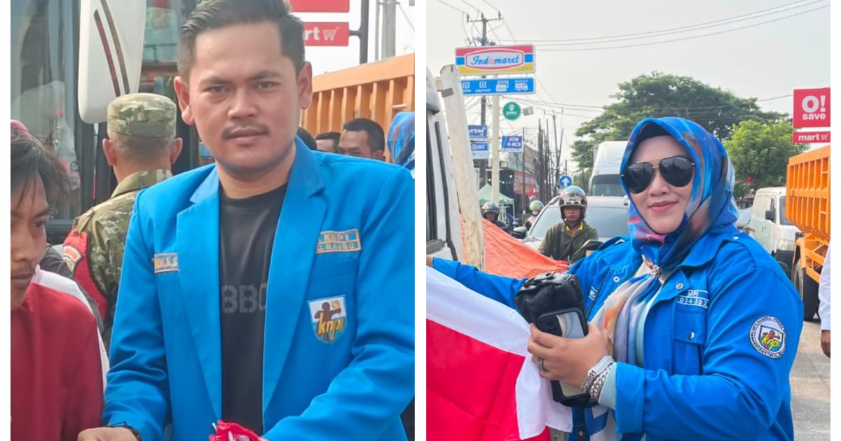 KNPI Kecamatan Rajeg dan Camat Rajeg Berbagi Bendera Merah Putih Ke Pengguna Jalan di Jalan Raya Rajeg